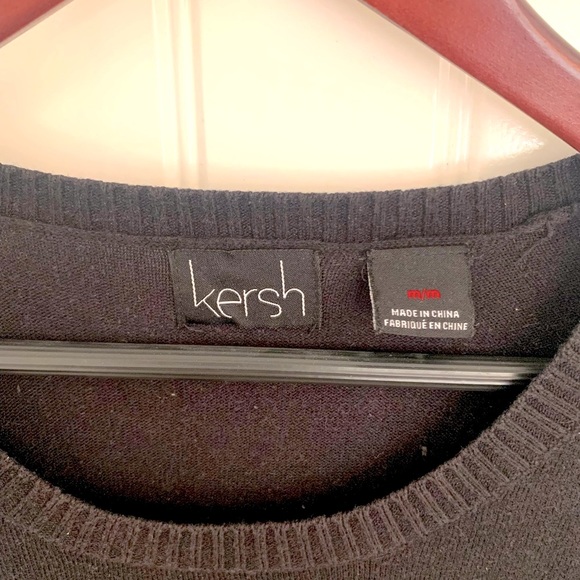 Kersh Black Cotton Blend Long Sleeved Cozy Slim Fit Sweater SZ M - Picture 8 of 11